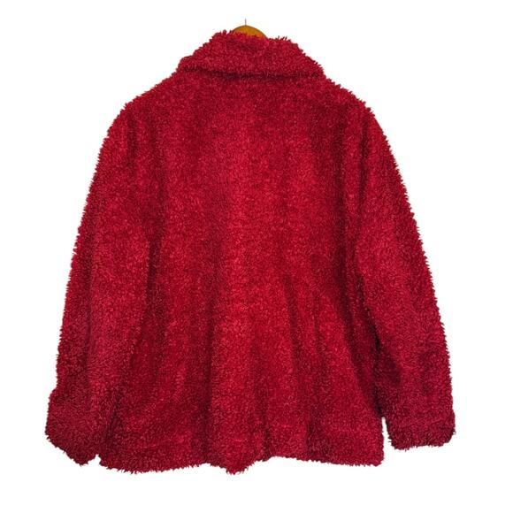 Steve Madden Coat Women X Large Red‎ Shearling Going Out Valentines Party Teddy - Picture 4 of 8